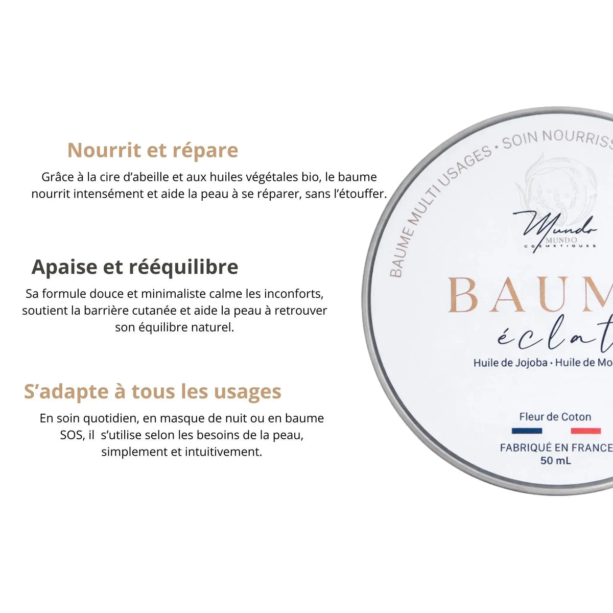 Baume éclat multi usage - Fleur de coton Mundo