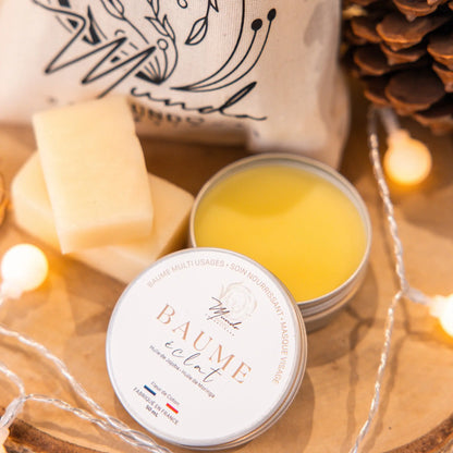 Coffret Cadeau Homme Noël – Savon Bois d’Aloès & Baume Naturel – Pochon Coton Mundo