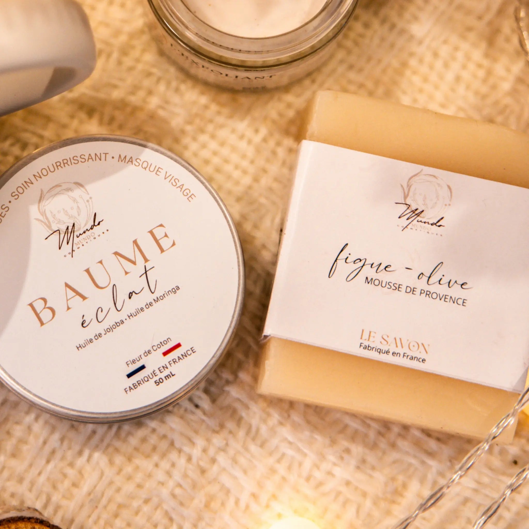 Coffret Petit Bonheur – Baume Multi-usage & Savon Figue Olive – Soins Naturels Mundo