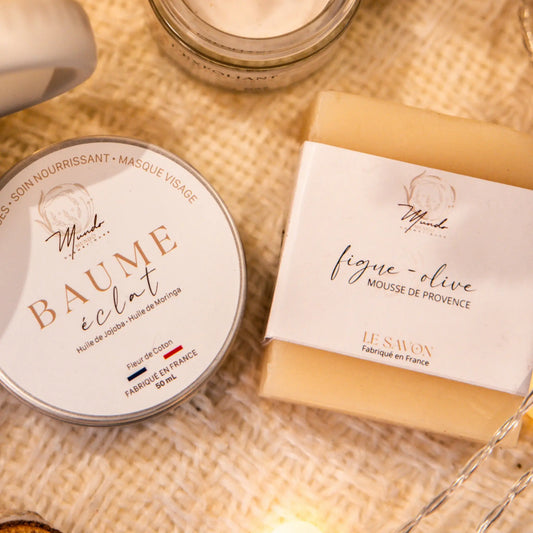 Coffret Petit Bonheur – Baume Multi-usage & Savon Figue Olive – Soins Naturels Mundo