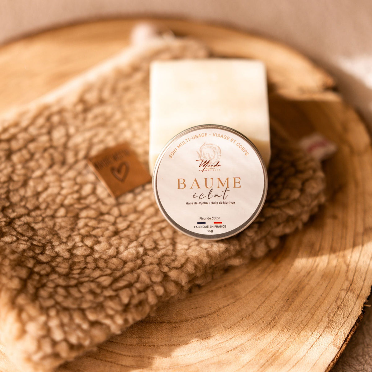 Coffret Beauté Made in Provence – Pochette Teddy, Baume Éclat 25g & Savon Mousse de Provence Mundo