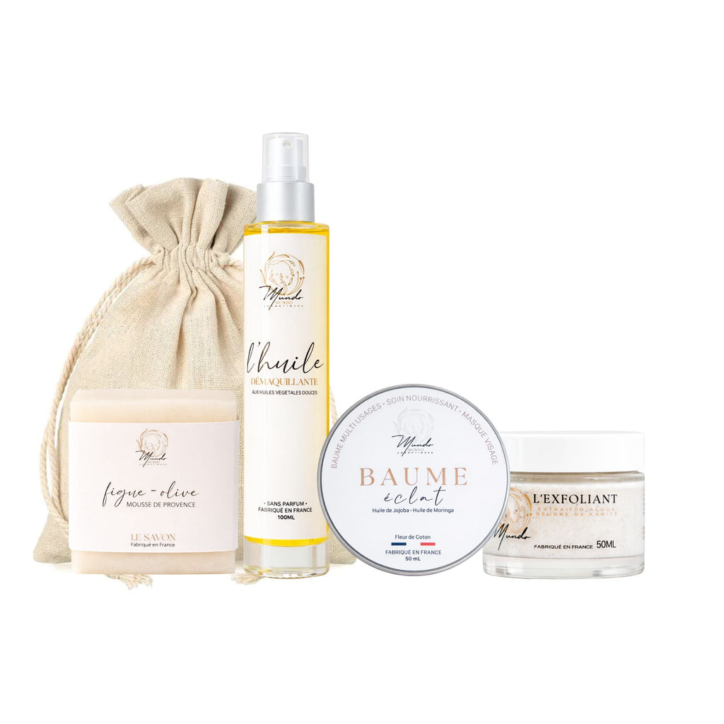 Routine Visage Complète Mundo – Double Nettoyage, Exfoliant & Baume Mundo